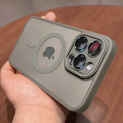 Magnetic Luxury Lens Protector Matte Translucent Case For iPhone 17 16 15 14 13 12 11 Pro Max For Magsafe Wireless Charger Cover FORME